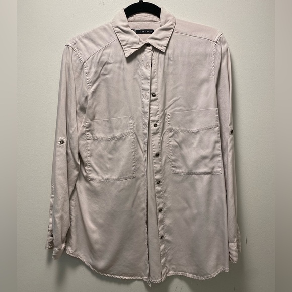 Zara Lyocell Button Down Shirt - Picture 1 of 7